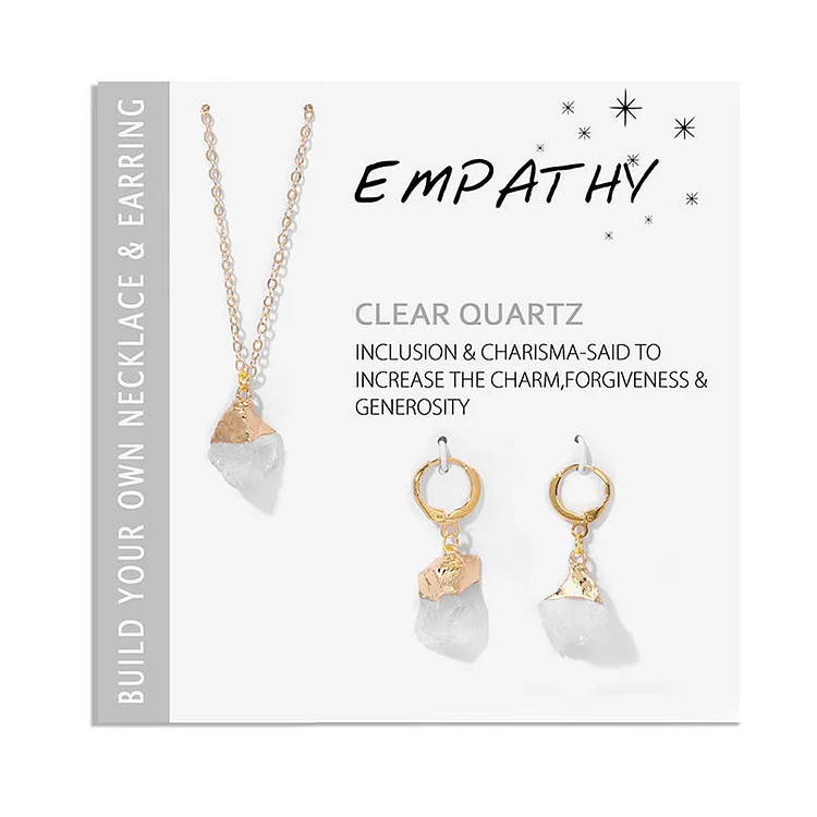 Olivenorma Natural Irregular Crystal Pendant Earrings Necklace Set
