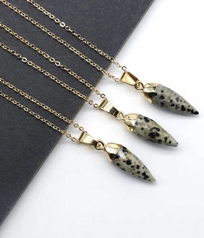 Minimalist Chili Natural Stone Polishing Pendant Necklace