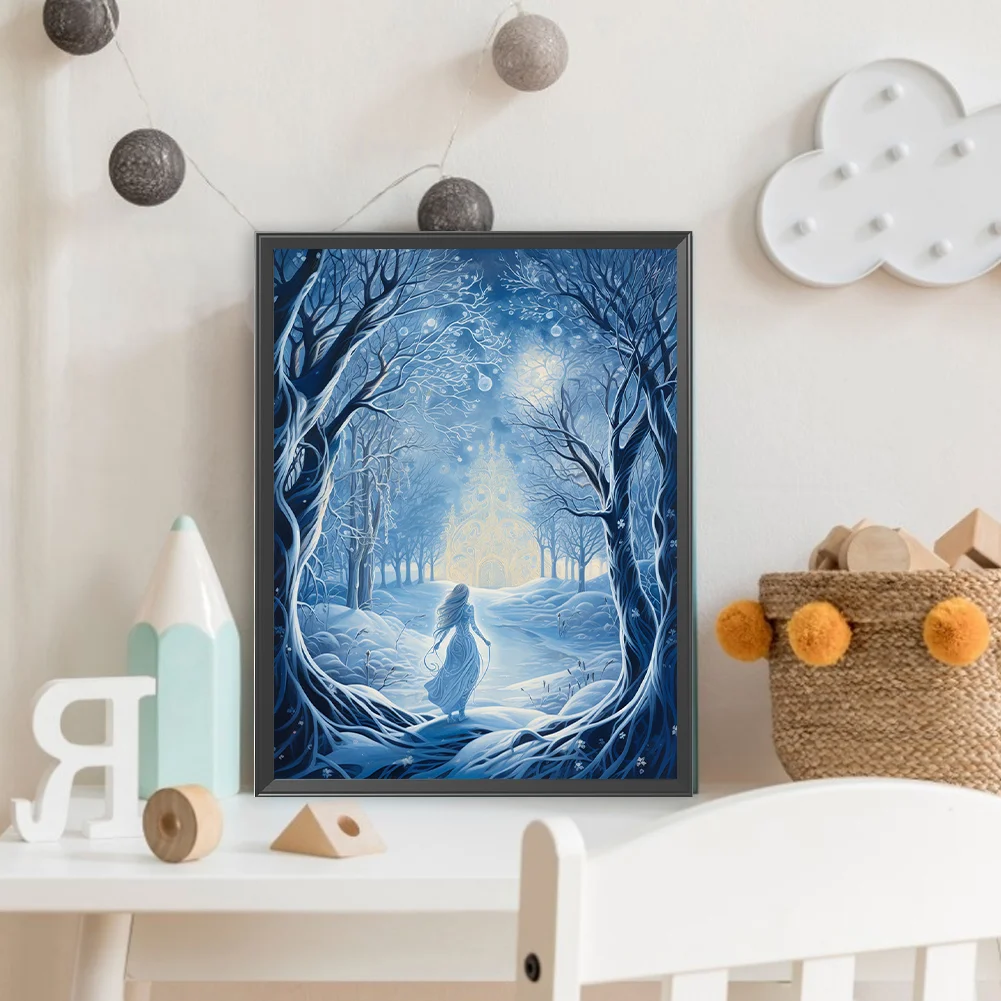 Full Round Diamond Painting 30*40cm - Winter Snow Angel