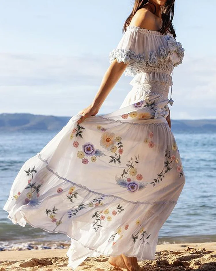 One-shoulder midi dress