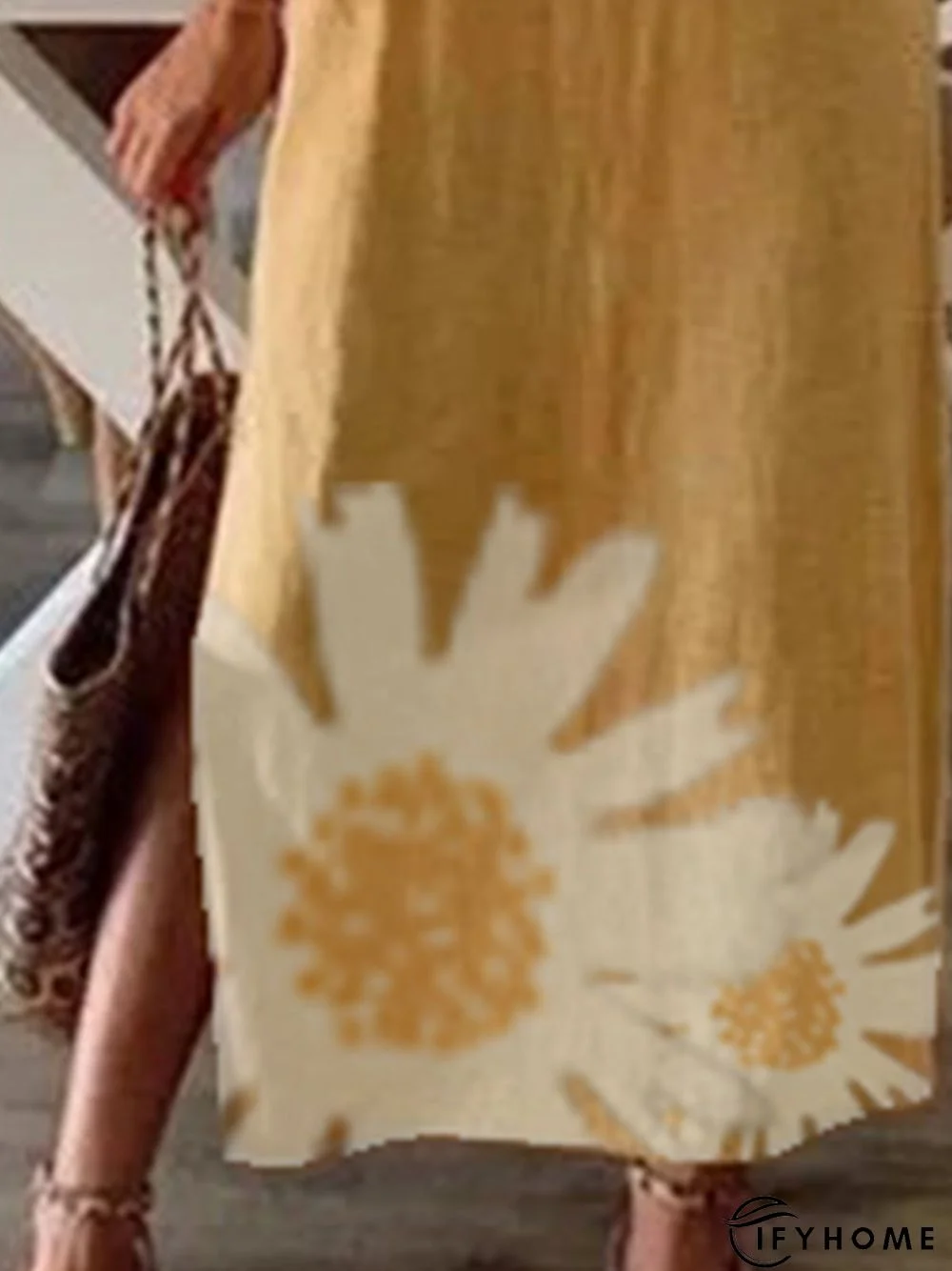 Women Summer Floral-Print Short Sleeve Casual Maxi Dress | IFYHOME