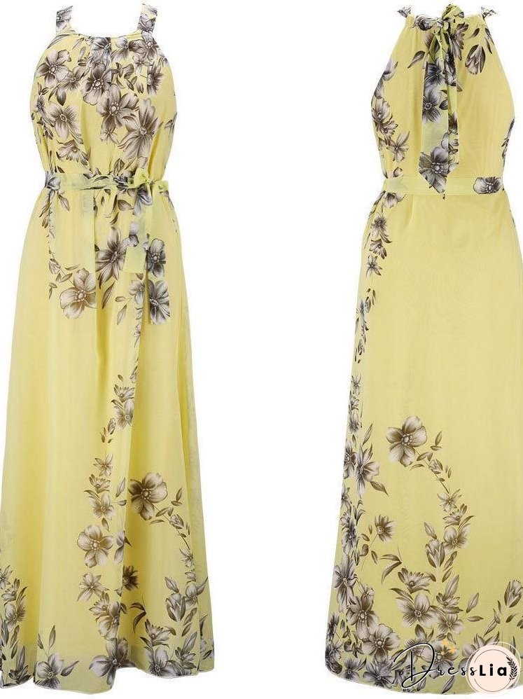 Slim Fit Sleeveless Print Dress for Women