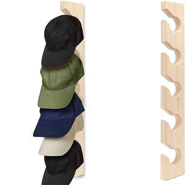 Wooden Vertical Hat Rack