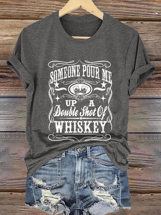 Retro Everybody At The Bar Gettin Tipsy Print T-Shirt
