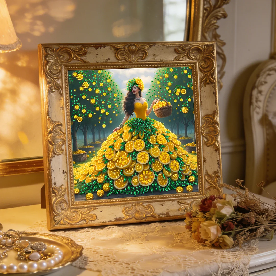 Diamond Painting - Partial Special Shaped Drill - Orange Girl(Canvas|30x30cm)