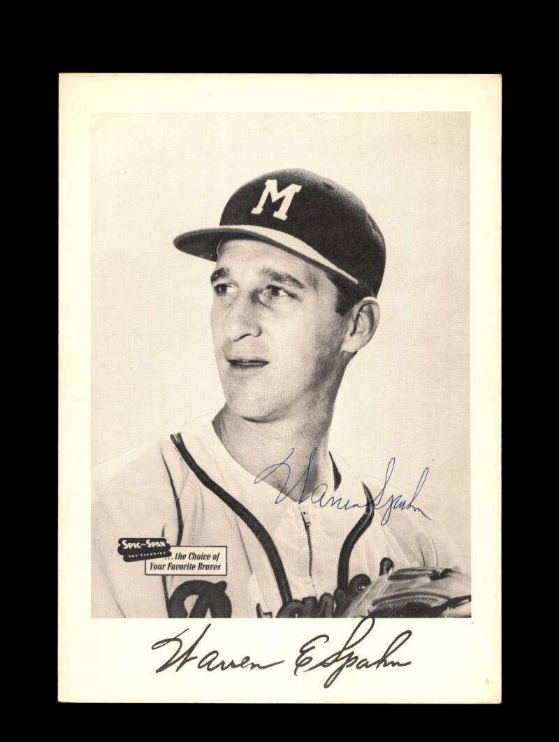 Warren Spahn JSA Signed 7x10 Photo Poster painting 1953 Milwaukee Braves Spic And Span Autograph