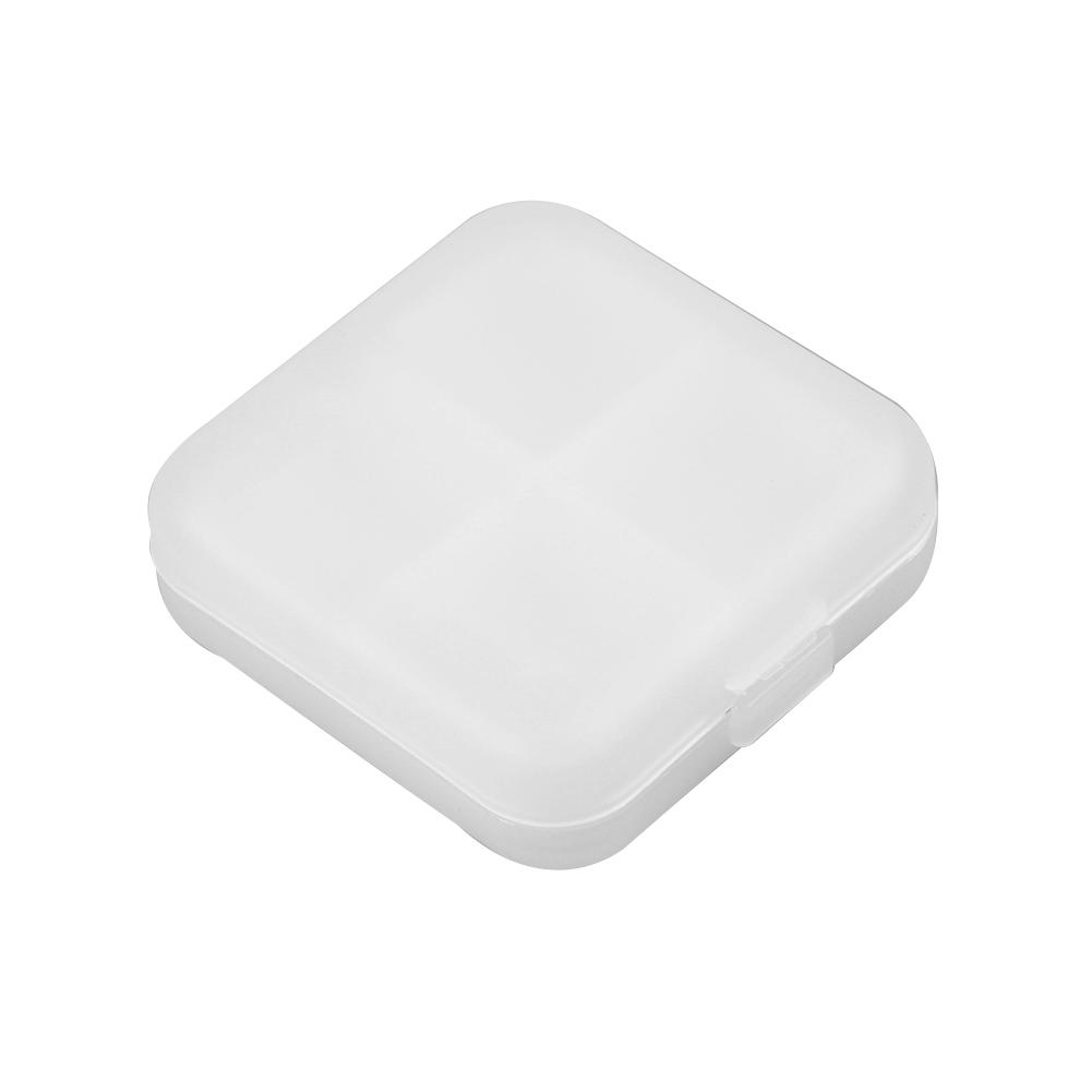 

Portable 4 Grids Pill Box Drug Tablet Medicine Storage Holder Splitter Case, White, 501 Original