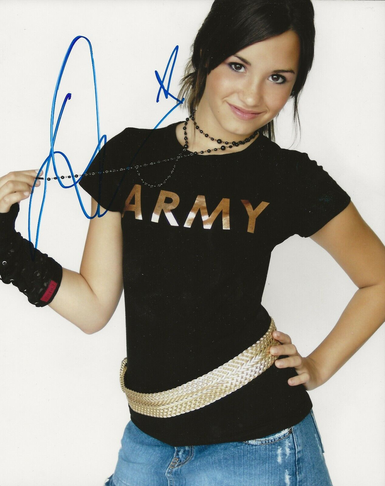 Demi Lovato singer musician REAL hand SIGNED 2008 Camp Rock Photo Poster painting COA Autograph