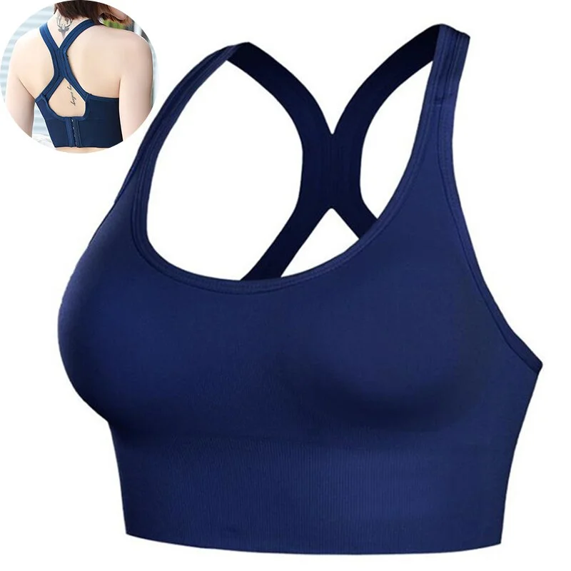 FINETOO Women Sports Crop Top Bralette Halter Backless Camis Cross Fitness Push Up Bra Breathable Lingerie Femme Underwear