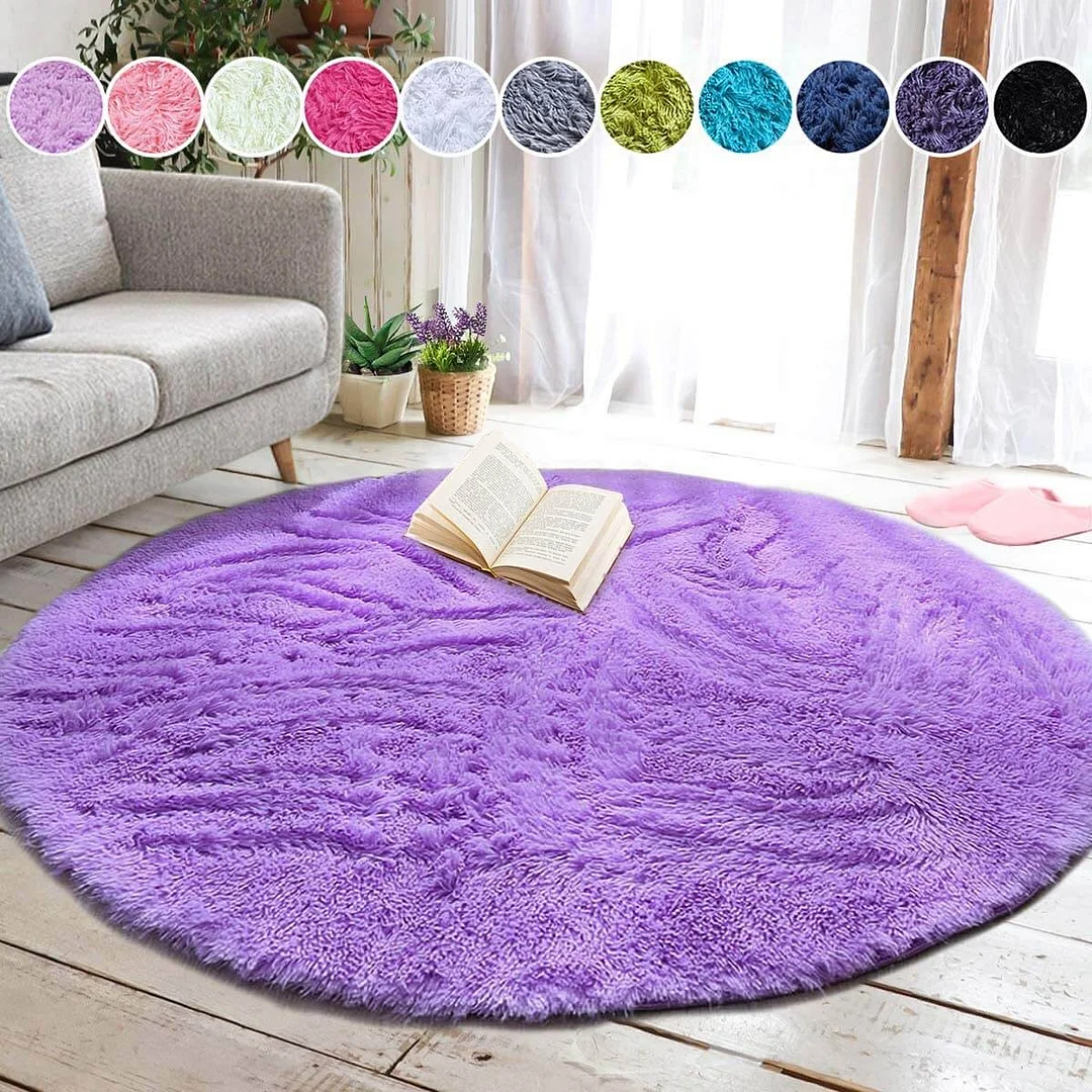 Fluffy Round Rug ,Machine Washable Carpet 