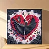 Diamond Painting-DIY Crystal Rhinestone Black Rose Heart Dance Girl(Box Packaging)