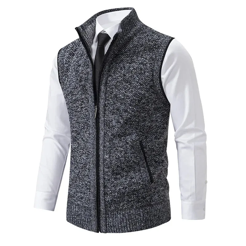 Men's Knitted Zip-Up Gilet &ndash; Funnel Neck Vest for Smart Layering &ndash; view 2