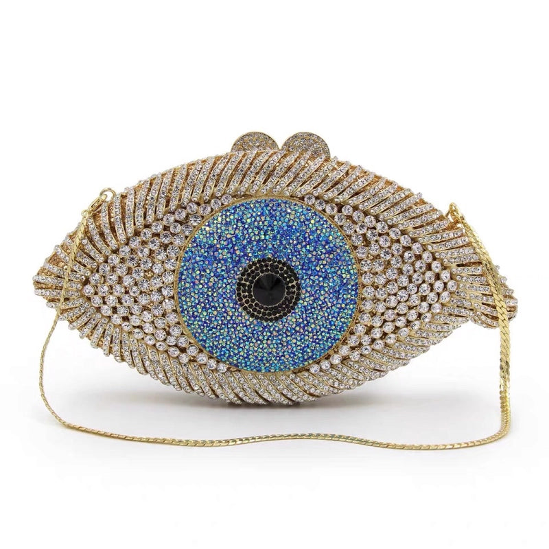 Black Metal Eye Eye Shape Evening Bags