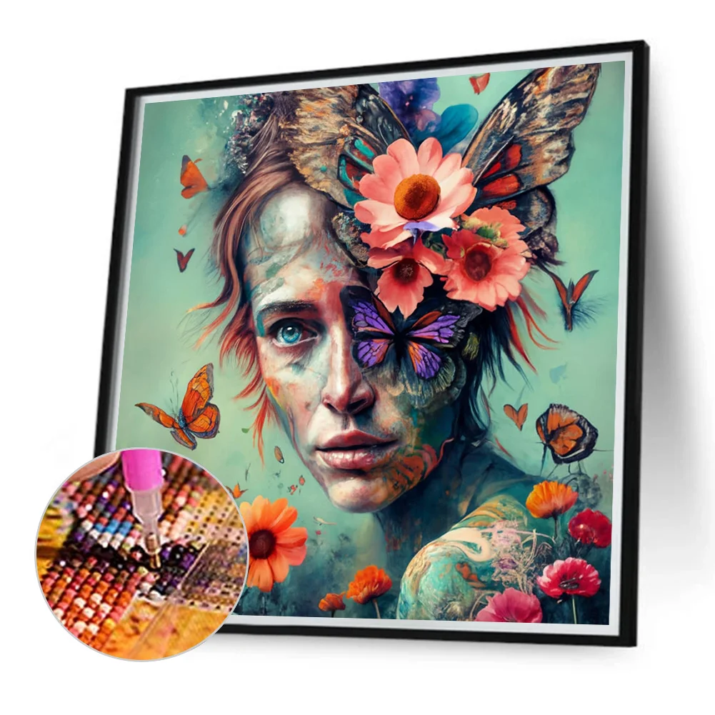 Diamond Painting - Full Round Drill - Flower Girl(Canvas|40*40cm)