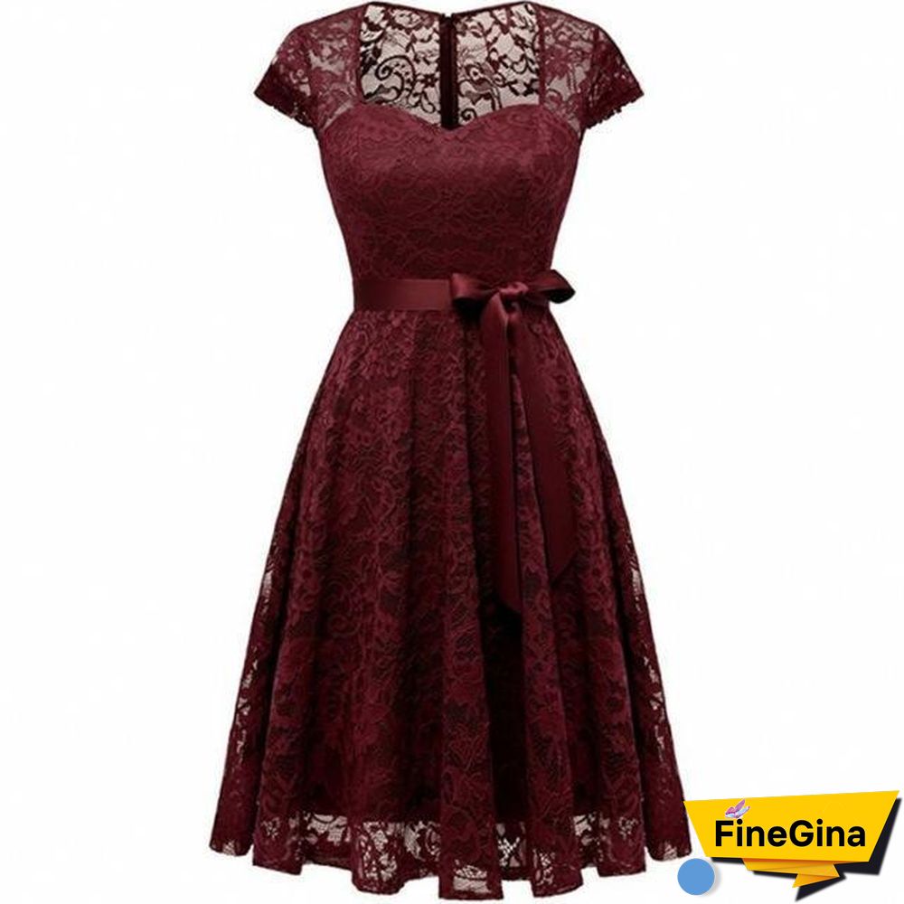 Lace Dress Women Dresses short Sleeve Casual Evening Party A Line Plus size Dress