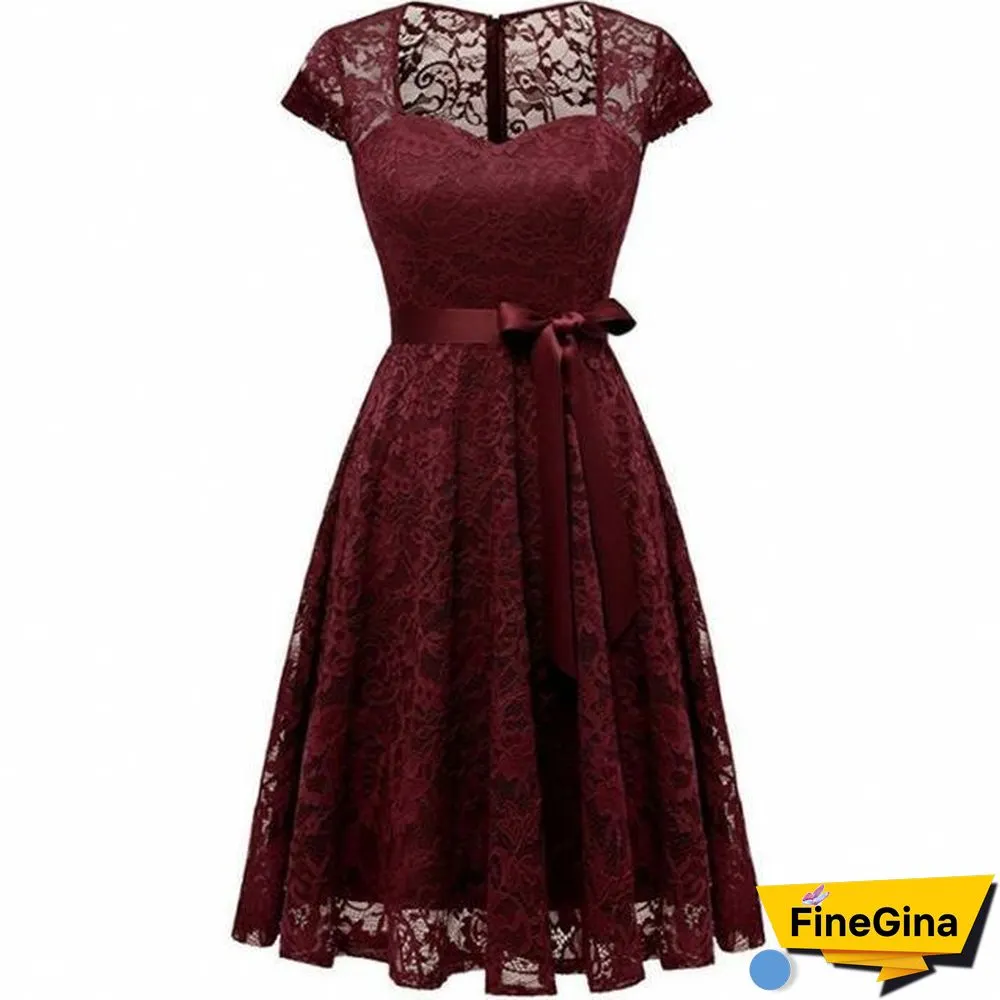 Lace Dress Women Dresses short Sleeve Casual Evening Party A Line Plus size Dress