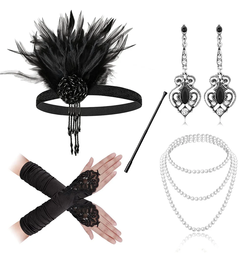 Novameme Women 1920s Gatsby Flapper Accessories Halloween Costume