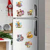 12 STÜCKE 2d flache DIY Diamant Kunst Kühlschrank Aufkleber Kits für Wohnkultur (Kätzchen)
