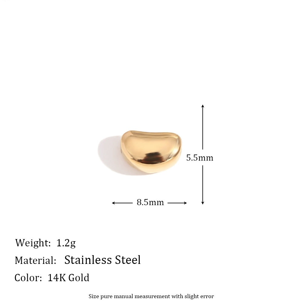 5 Pieces Fashion Irregular Heart Stainless Steel 18K Gold Plated Jewelry Making