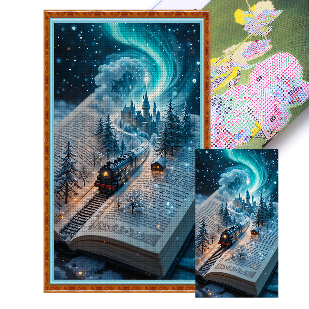 Magic Castle In The Book Full 11CT Pre-stamped Canvas(40*70cm) Cross Stitch