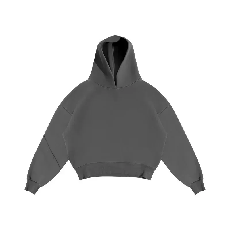Aonga Harajuku solid color high-end popular simple fashion oversized baggy hoodies for men Y2K trend aesthetic 2-piece sports men suit aonga