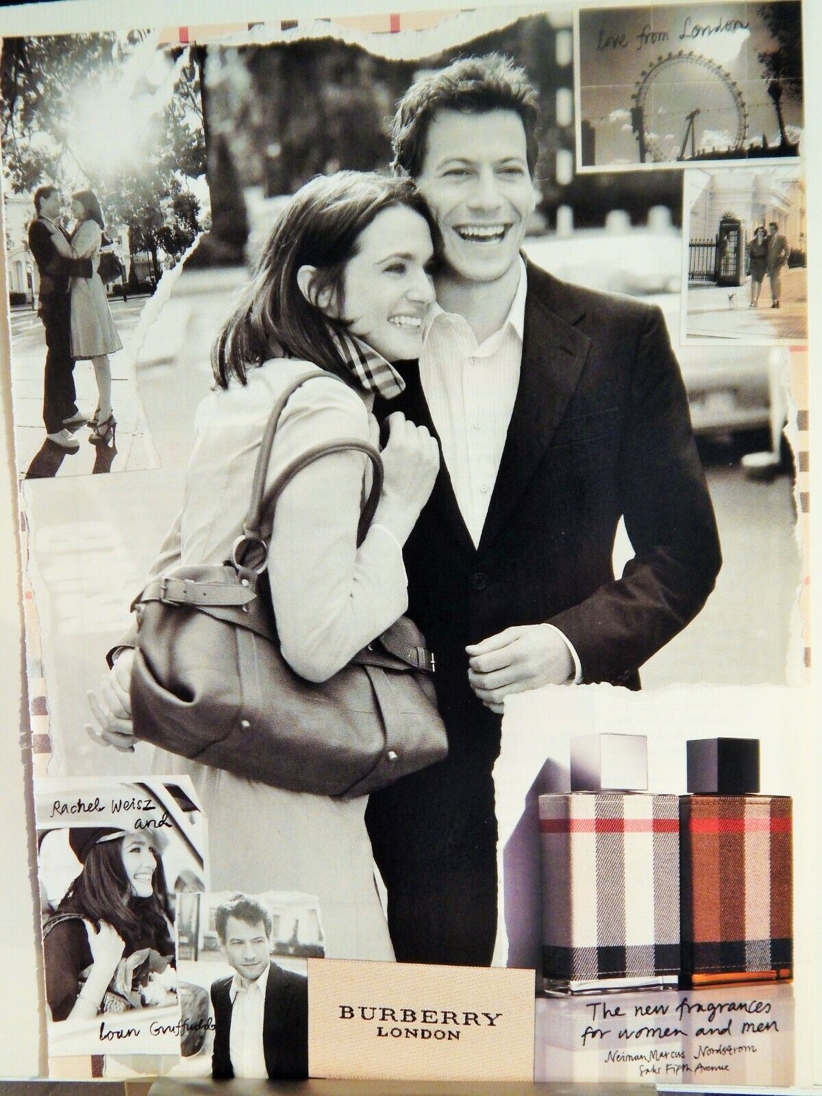 BURBERRY LONDON FINE FRAGRANCES FOR MEN & WOMEN 2007 VTG Photo Poster painting AD, RARE EPHEMERA