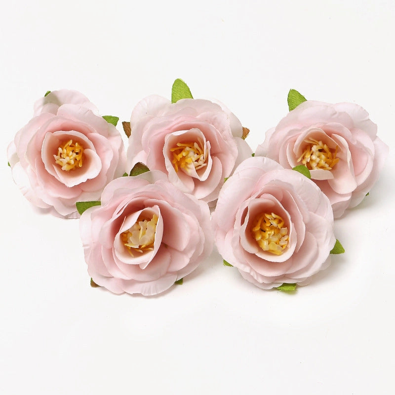 10 Pieces Pink Artificial Flower Wedding Shooting Props Handmade Diy Hair Accessories Decoration Flower Box Material