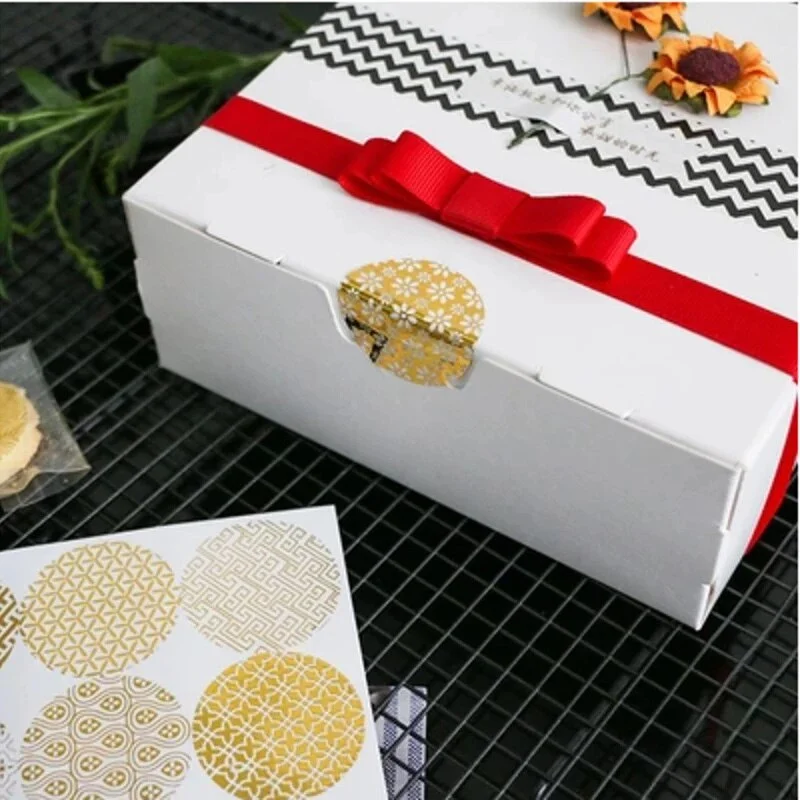 45/90PCS Gold Baking Packaging Sealing Sticker Candy Bag Gift Box Labels for Kids Birthday Party EID Mubarak Ramadan Supplies