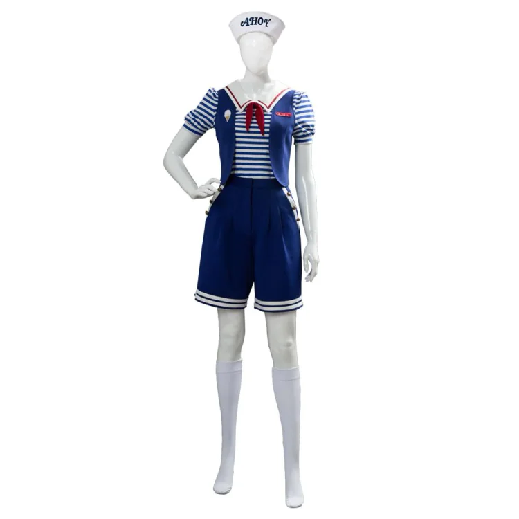 Stranger Things 3 Scoops Ahoy Robin Cosplay Costume Halloween Carnival Suit