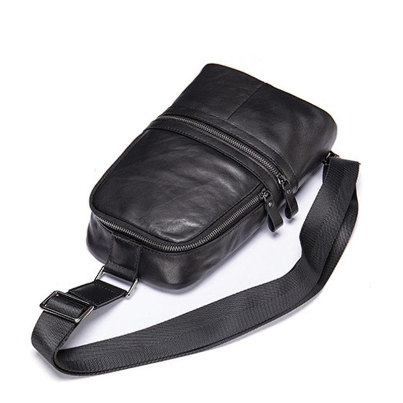 Fashion Durable Soft Leather Shoulder Bags Vintage Chest Packs