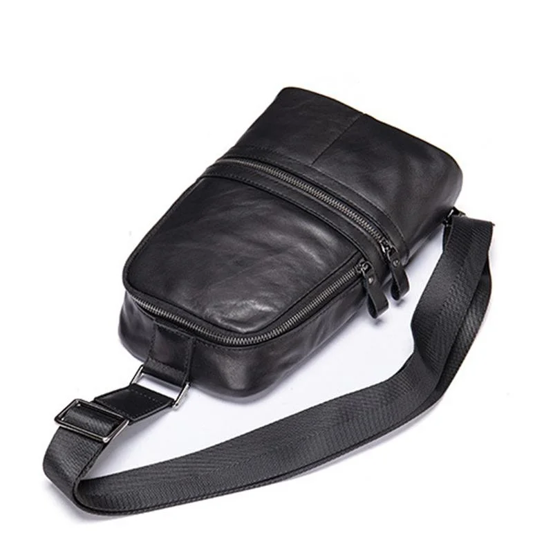 Fashion Durable Soft Leather Shoulder Bags Vintage Chest Packs