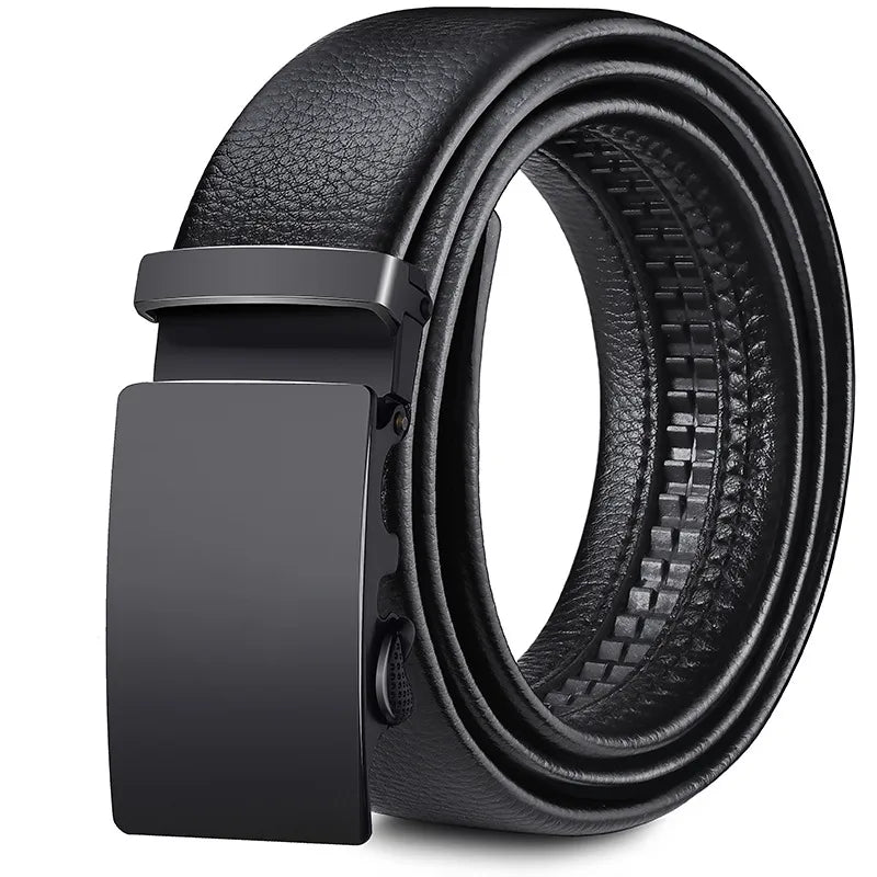 Direct Belt Men’s Youth Business Soft Leather 3.5 Automatic Buckle Black Belt Running Jianghu Goods Source