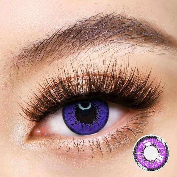 Freshlady Love Words Purple Colored Contact Lenses