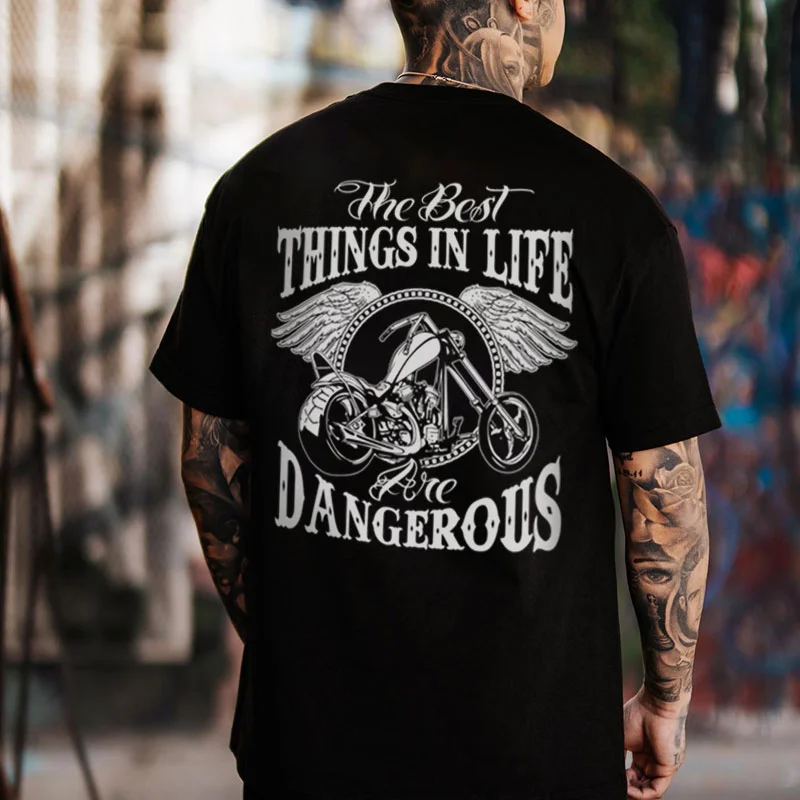 THE BEST THINGS IN LIFE Motor Black Print T-Shirt