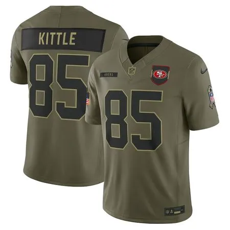 Men's San Francisco 49ers #85 George Kittle  Olive 2025 Salute to Service Limited Jersey