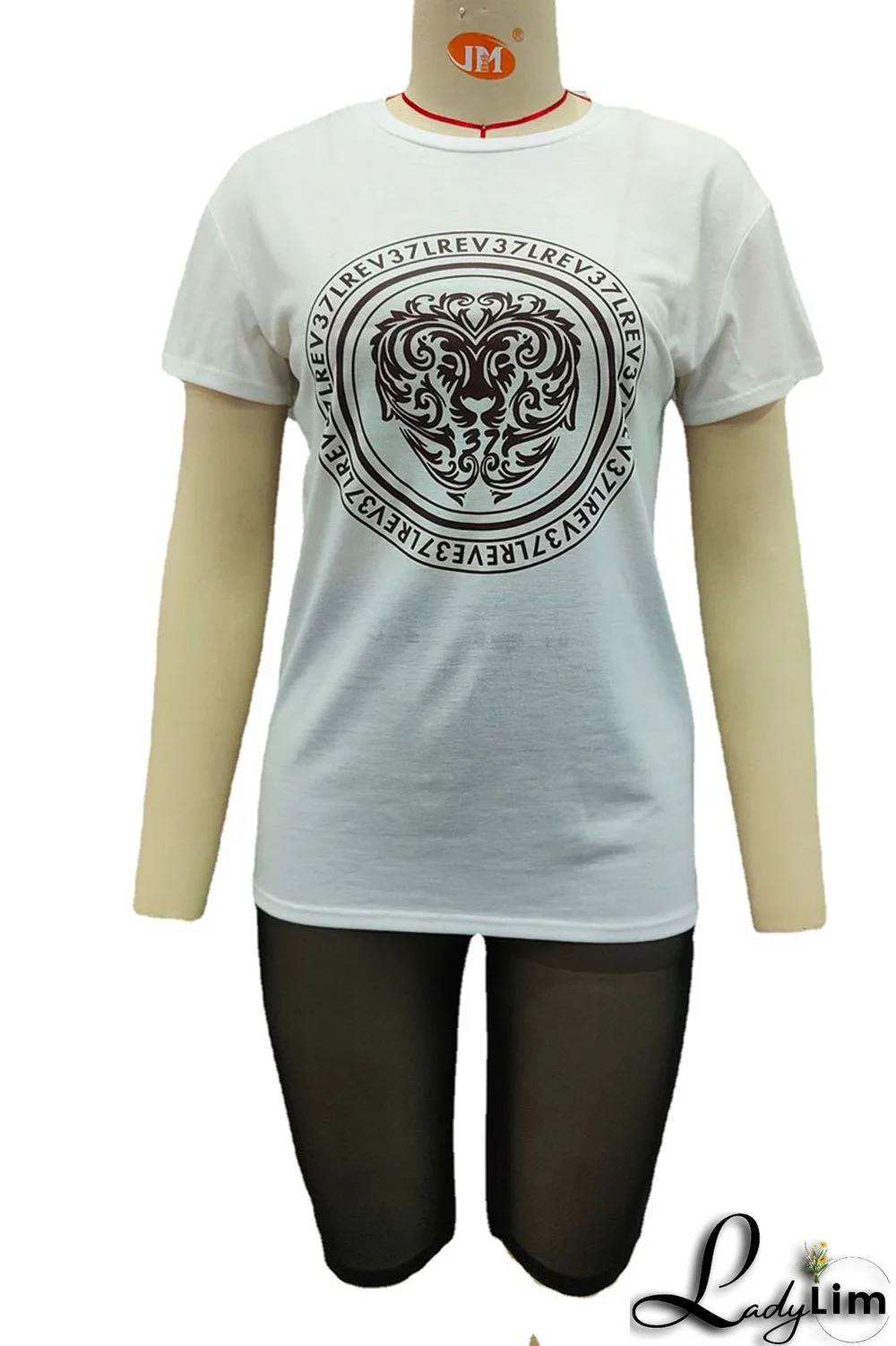 Pink Casual Print Patchwork O Neck Short Sleeve Two Pieces