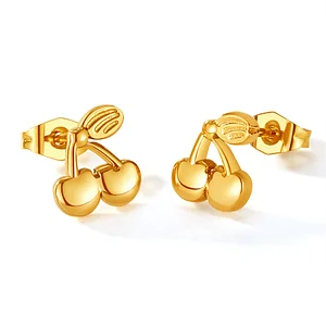 Golden cherry earrings