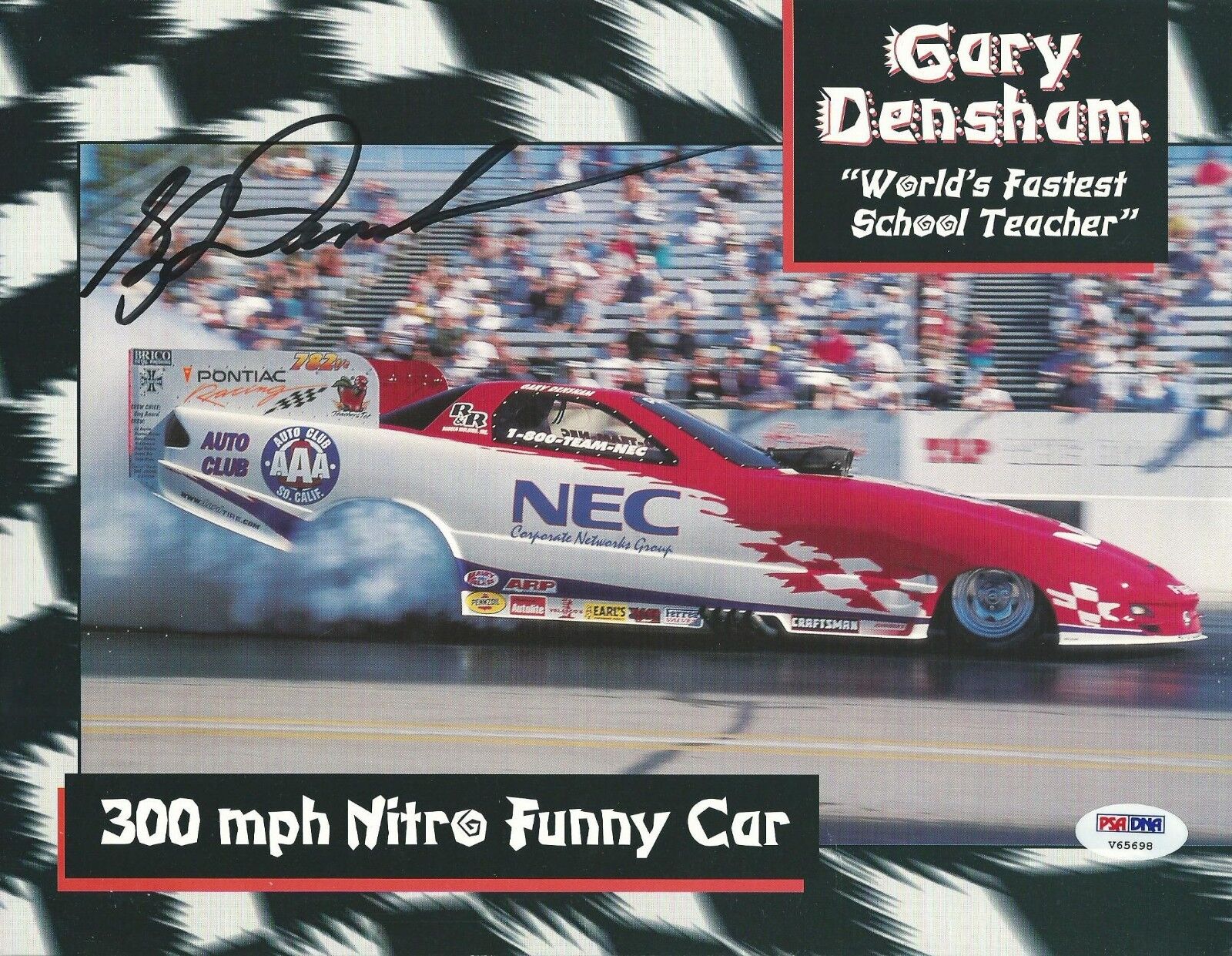 Gary Densham Signed 8x10 Photo Poster painting PSA/DNA COA NHRA John Force Racing Funny Car Auto