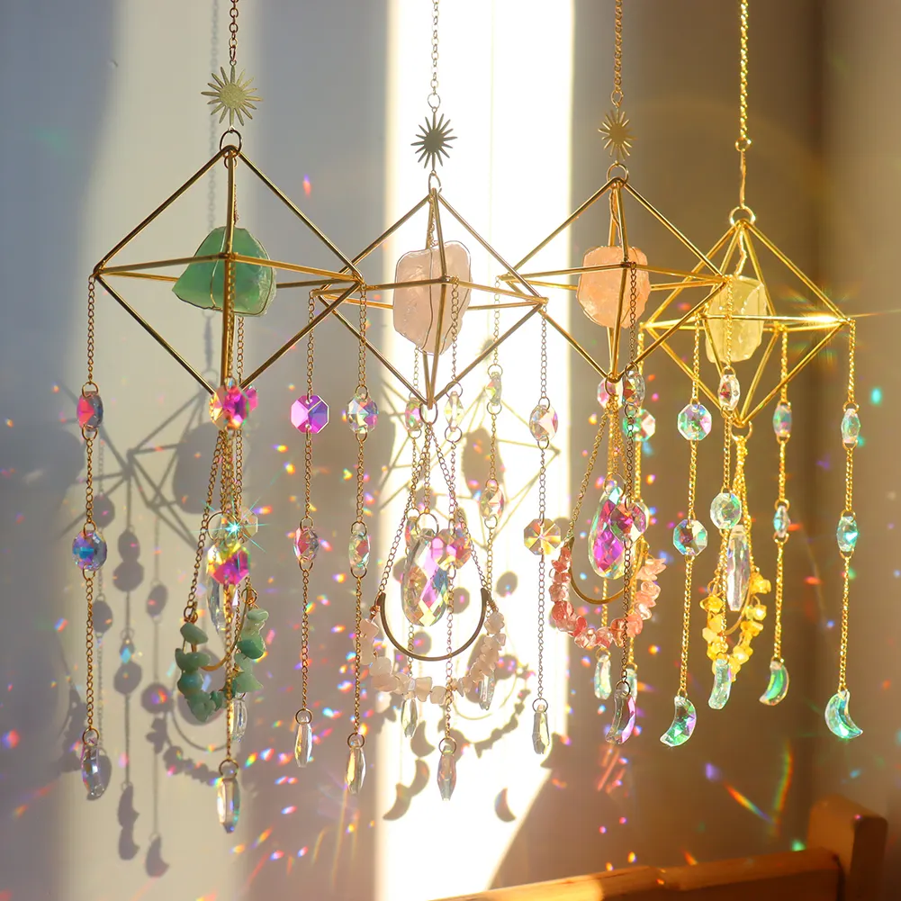 K9 Crystal Light Catchers Wind Chime Sunlight Trapping Windchimes Jewelry