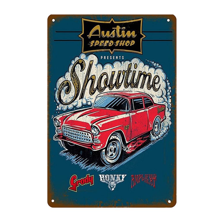 Voiture de rue à tiges de la vieille école - Enseigne Vintage Métallique/Enseignes en bois - 20*30cm/30*40cm