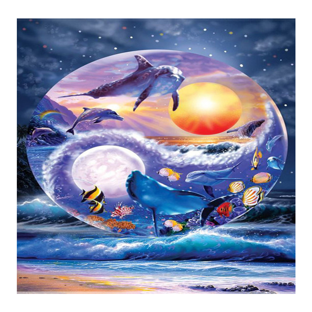 

Dolphin - Square Drill Diamond Painting - 40*40CM, 501 Original