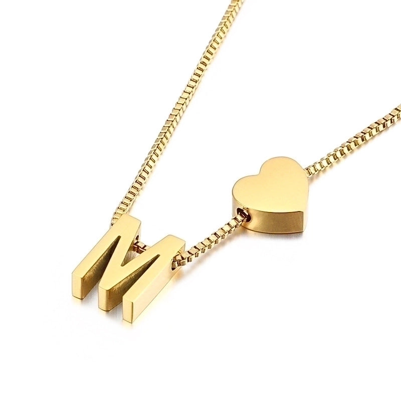 Titanium Steel 18K Gold Plated Korean Style Plating Letter Necklace