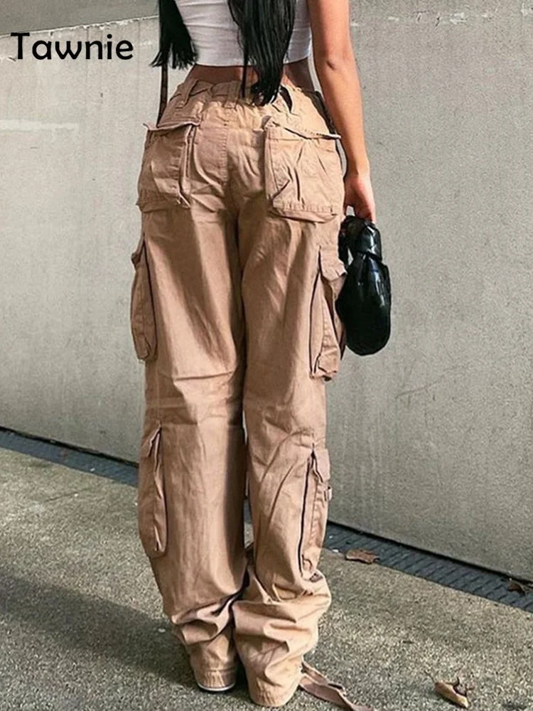 Tawnie Y2K Cargo Pants Women's Baggy Pants 2022 Autumn Streetwear Fairycore Oversized Trousers Vintage Casual Loose Sweatpants
