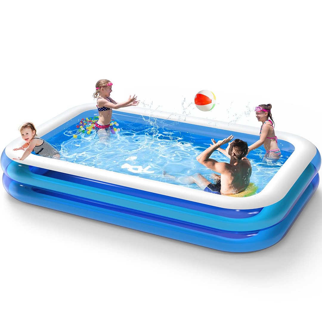 Inflatable Swimming Pool, 120" 72" 20", Thickened Abrasion Resistant Full-Sized Swimming Pool, Family Interaction Summer Water Party Swimming Pool, for Family、、sdecorshop