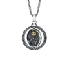 [Rotable] MYSH Sterling Silver Vow of Love Circle Necklace for Men, Vintage Pendant Gift