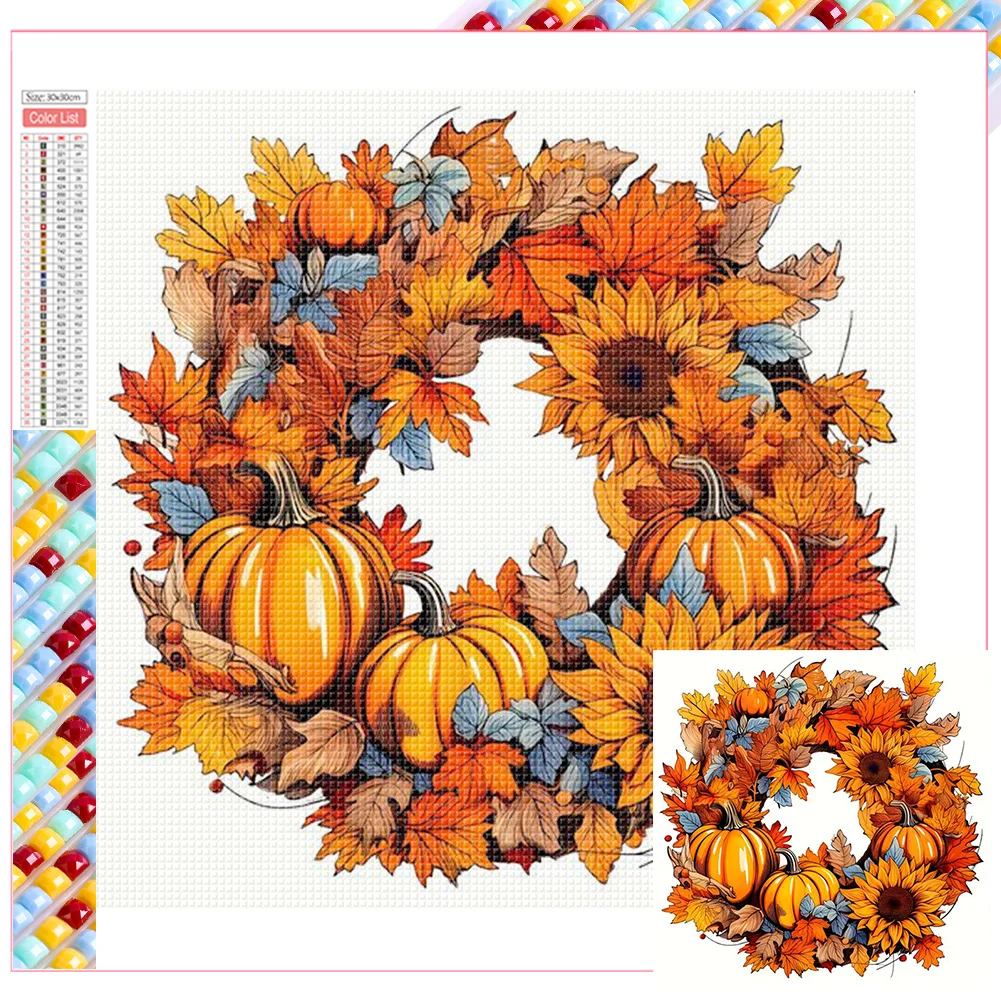 Full Square Diamond Painting - Wreath(Canvas|35*35cm)