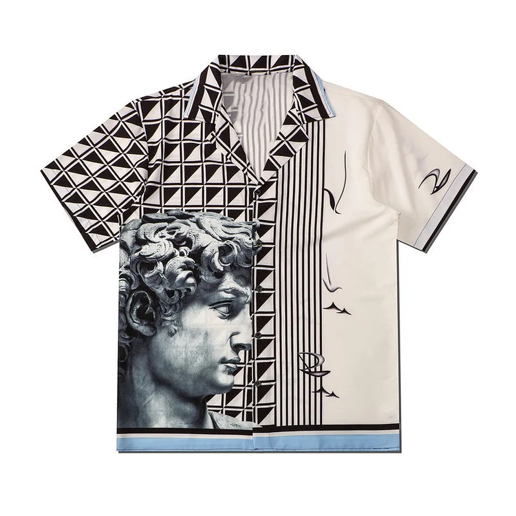 Noble Luxury Retro David Printed Custom Short Sleeve Shirts