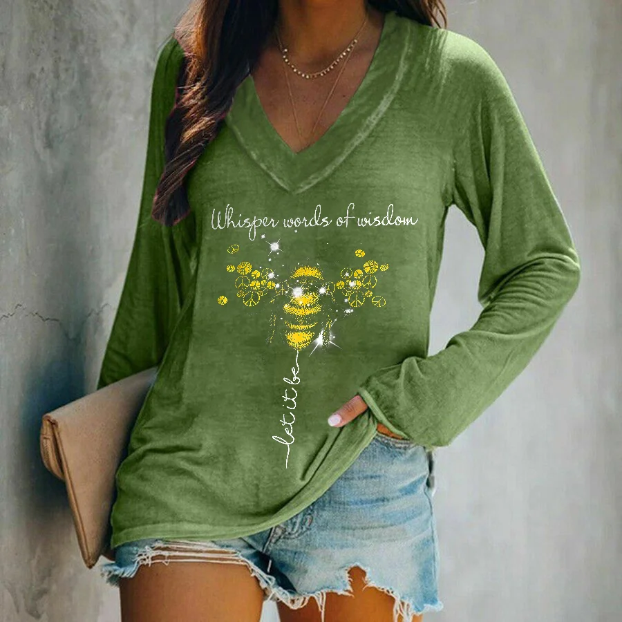Whisper World Of Wisdom Printed Bee Long Sleeve T-shirt