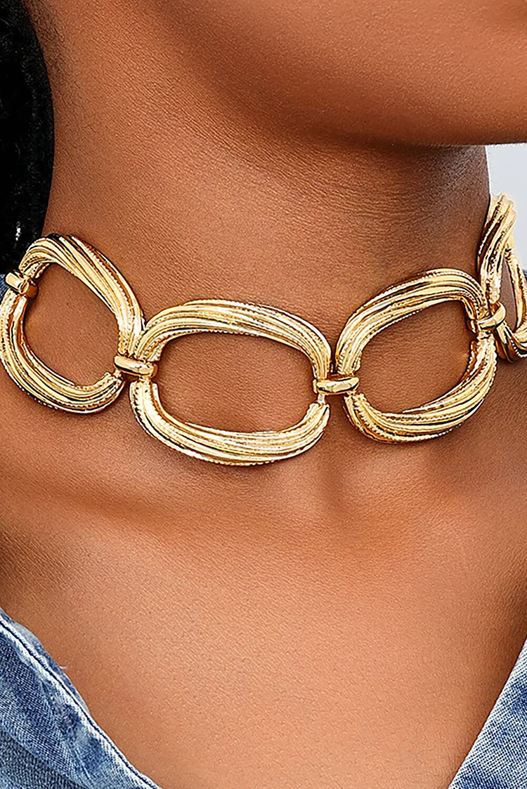 Cutout Alloy Geometric Fashionable Necklace