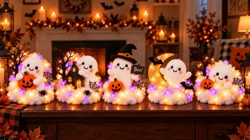 Halloween ghost crew daytime display